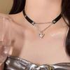 2024 Vintage Double-Layer Pearl Necklace with Heart Pendant