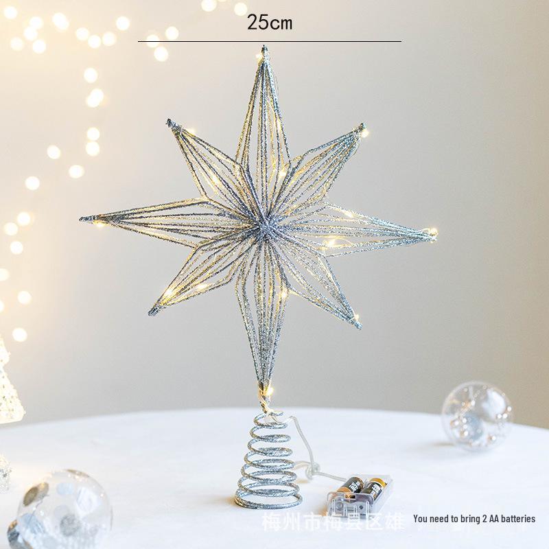 Wrought Iron Five-Pointed Star Christmas Tree Topper and Decoration Pendant
