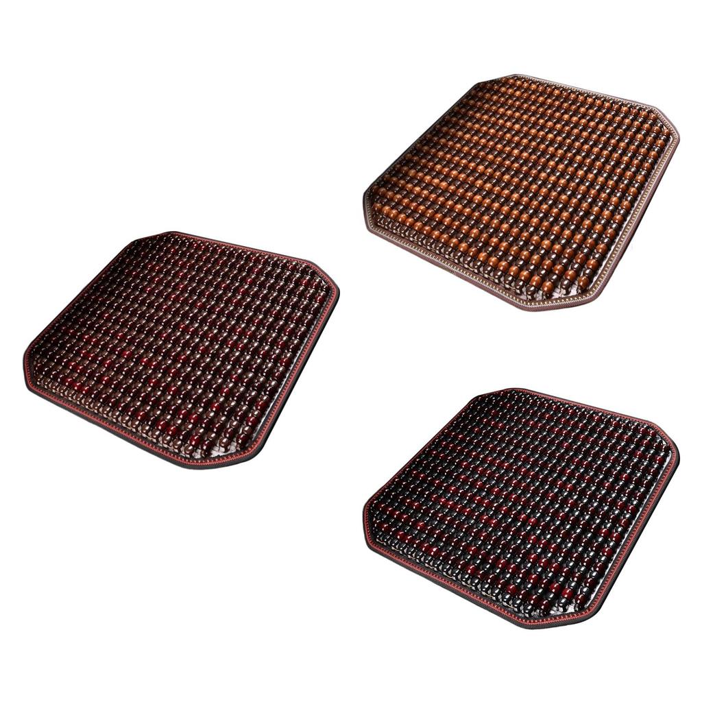 Wood Beaded Seat Cover Pad Multipurpose 41cmx41cm Seat Cushion Car Interior Accessory for SUV Cars Truck Sedan Office Chair