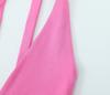 2025 Summer Women's Slim Pleated Patchwork Halter V-Neck Dress