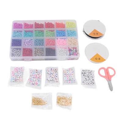 Barrel Letter Bead Kit Acrylic Jewelry Making Heart Shaped Pattern Beads for Bracelet Necklace DIY
