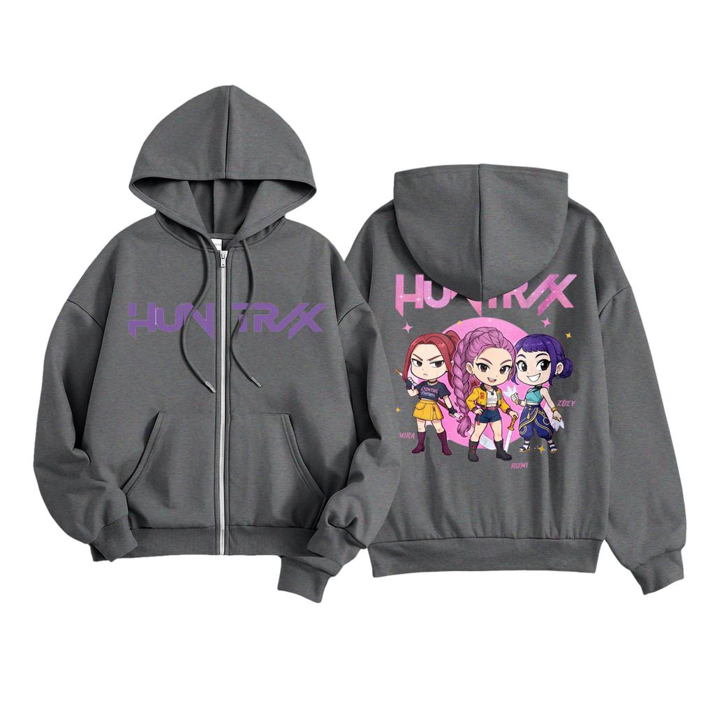 Kids Fashion Women's Lightweight Long Sleeve Zipper Hoodie Printed Hoodie With Pockets