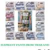 Elephant Pants Shorts Shirt Set V-neck Adjustable Elastic Waist Strap Women Men Unisex Print Thailand Casual Beach Summer Bohemian Retro Vintage