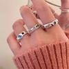 Love Color Zircon Ring Dopamine Niche Design Opening Adjustable Index Finger Ring Fashion Personality Ring