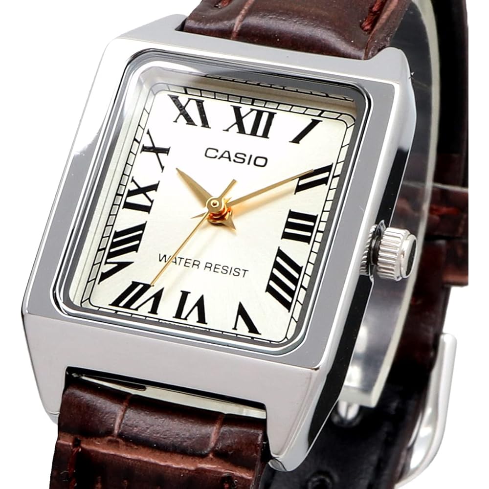 Casio Standard Quartz Women's Watch LTP-V007L-9B Light Champagne Gold Brown Leather Strap
