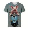 Men's T-Shirt Summer Casual Tops 3d Funny Animal Print T-Short Sleeve Beach Vacation O Neck T-shirt For Men Man Clothing