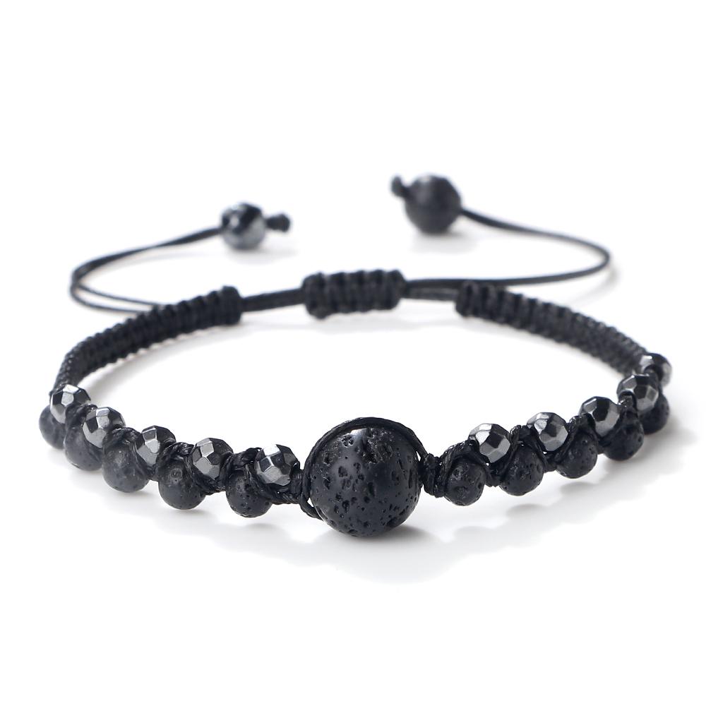 

4mm Double Row Natural Stone Woven Bracelet Tiger Eye Agate Bangle with 10mm Bead Handmade Adjustable Jewelry Gift for Women Men