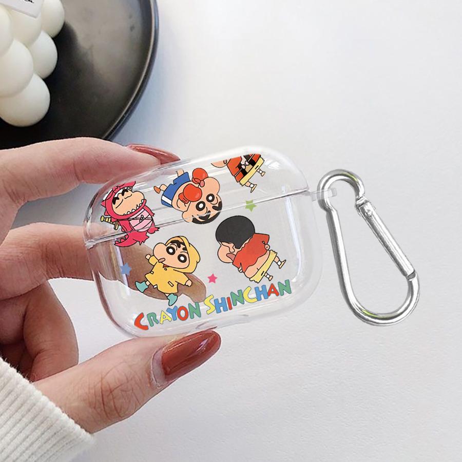 Cute Crayons Shinchan Case For Airpods Pro3 1 4 Pro2 3 2 Pro Clear Earphone Cases Cover