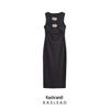 2024 Winter Women's European & American Style Slim Sleeveless Long Hollow Dress