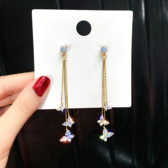 1 Paar Hängeohrringe Schmetterlinge Strass Schmuck Funkelndes Temperament Hängeohrringe für Bankett