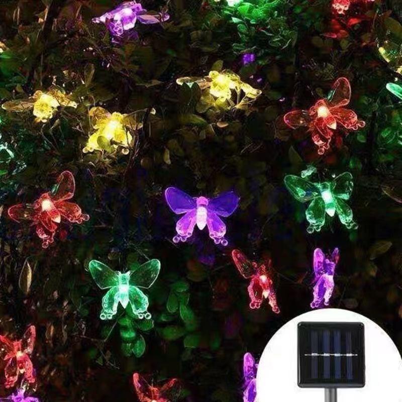 

LED Butterfly Small Color Light Solar Luminous Light String Outdoor Waterproof Layout Courtyard Decoration Rainbow Light String 6.5M30LEDS разноцветные