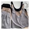 Women's Summer Sports Two-Piece Set: Short Vest & High-Waisted Wide-Leg Shorts Casual 