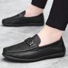 2025 New First-layer Cowhide Large-size Doudou Shoes, Black Soft-soled Dad Men's Trendy Casual Shoes, Comfortable Driving Shoes for Men
