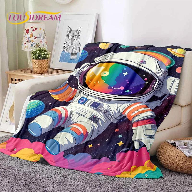 Astronaut Dream Universe Spaceman 3D Outer Space Cartoon Soft Blankets,Throw Blanket for Picnic Beds Home Bedroom Cover Kid Gift