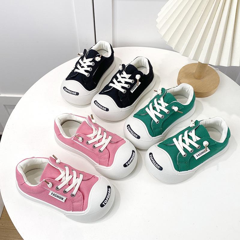 2026 Little Boy & Girl Soft Sole Canvas Shoes - Korean Style, Indoor Kindergarten, Spring/Autumn