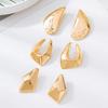 One Pair Daily All Match Fashion Shiny Geometric Gold Tone High Grade Stud Earrings For Women Vacation Party Wear Jewelry