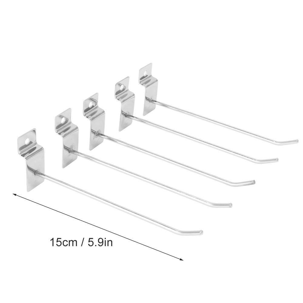 50 PCS Silver Slat Wall Hook Single Wire Design Slat Wall Hanging Hook  Hanging Display