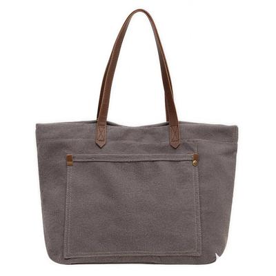 [VFBNUINJKL] Grand Sac Cabas en Toile pour Hommes et Femmes, Léger, Format A4, 2 Ways, Parfait pour les Voyages, les Trajets et l'École (gris)