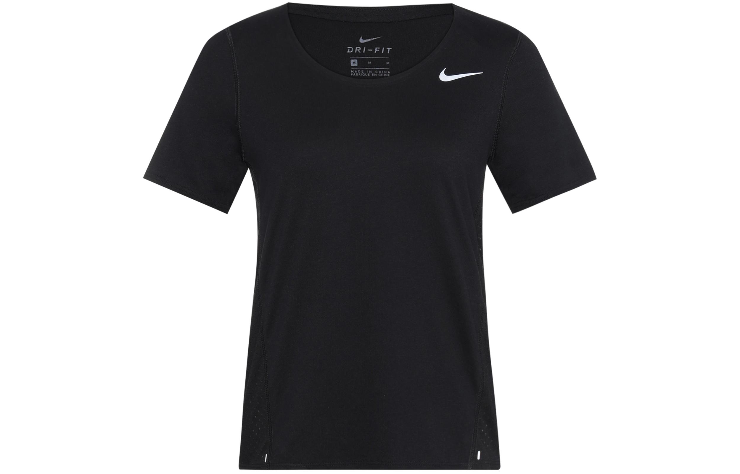 Nike Set in Sleeve Running T Shirt Women s Black CU3235-010 XS