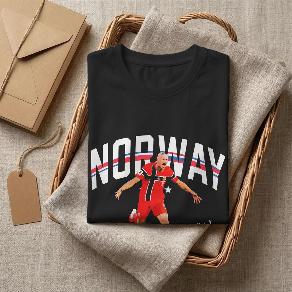 Haaland Norway Soccer TShirts Unisex Unisex Crazy 100 Cotton Tees Round Collar Short Sleeve T Shirt Plus Size Clothes