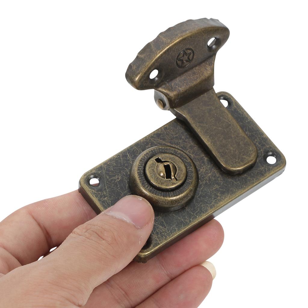 2Pcs Vintage Box Lock Suitcase Latch Brass Clasp Padlock Furniture Hardware Wooden Trunk Hasp Locker Closure Fastener