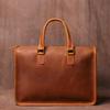 Men's Bag Crazy Horse Leather Men Briefcase for Laptop 14 Messenger Men's Leather Business Office Bag