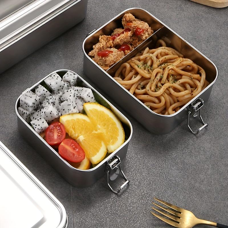 1pcs Double Layer 304 Stainless Steel Lunch Box Compartment Bento for Outdoor Student Leakproof American Style Food Container