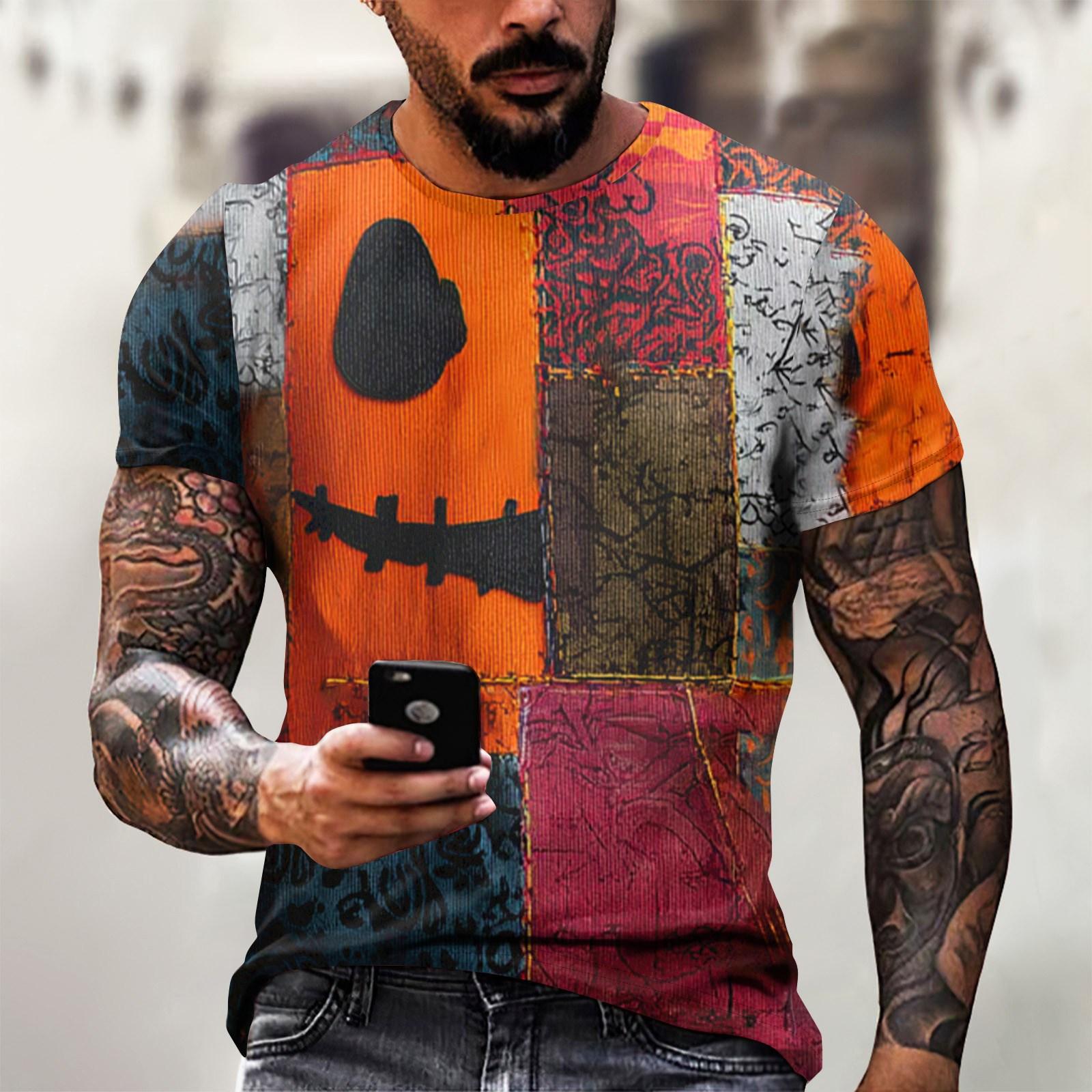 

Футболка на Хэллоуин, мужская, повседневная, с круглым вырезом, с рисунком брызг крови, топы с коротким рукавом и кровавым принтом ужасов XL красный