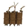 Outdoor Triple Molle Mag Pouch 9mm Open Top Triple Magazine Pouch Holder Short Style Brown