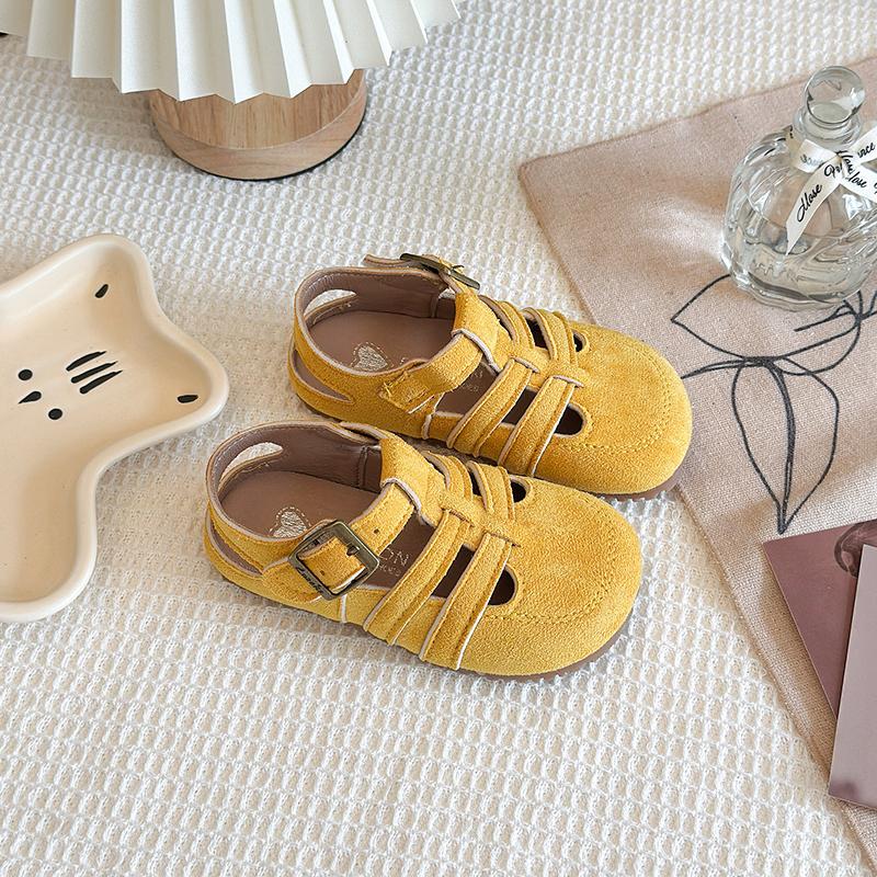 Sommer Neue Kinder Sandalen für Mädchen Rutschfeste Sohle Kleinkind Römische Strandschuhe mit Pastellfarben Prinzessin Elegant Gartenschuhe