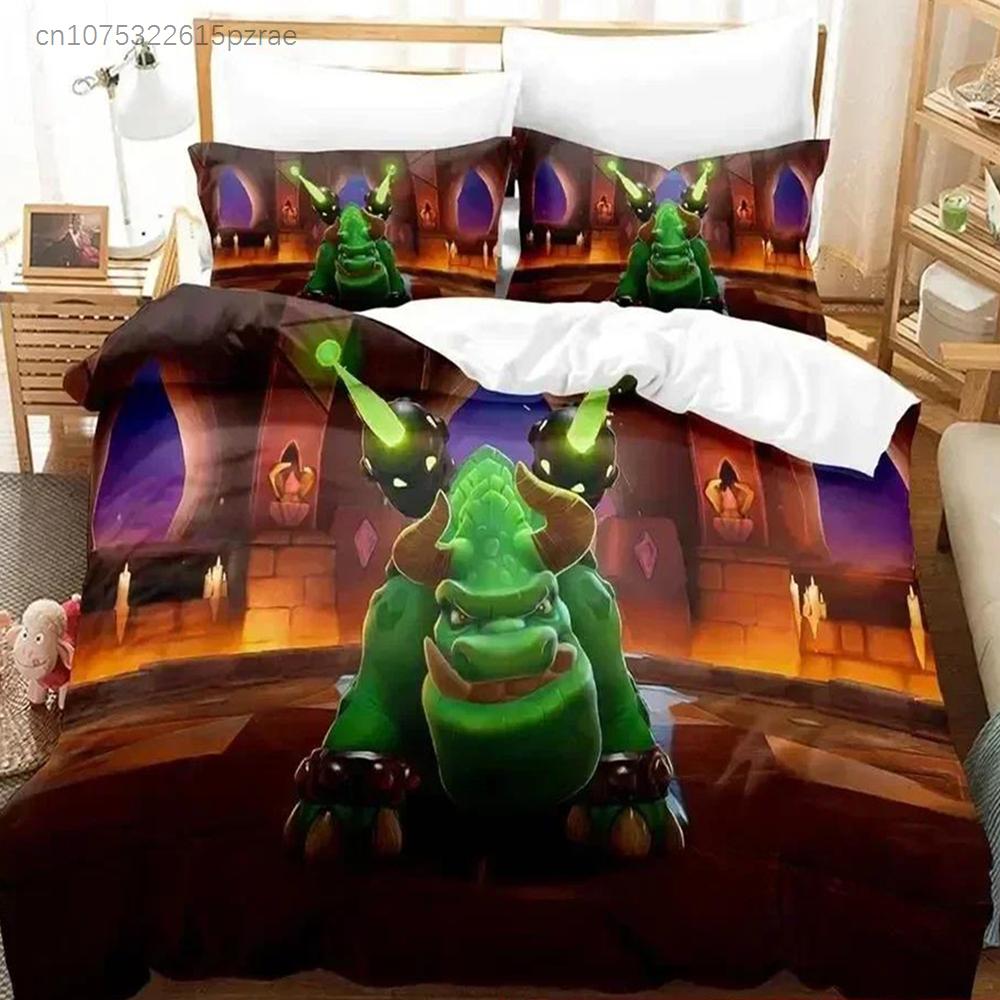 Cartoon Spyro Reignited Trilogy Bedding Set Duvet Cover Bed Set Quilt Cover Pillowcase Comforter King Queen Size Boys Adult