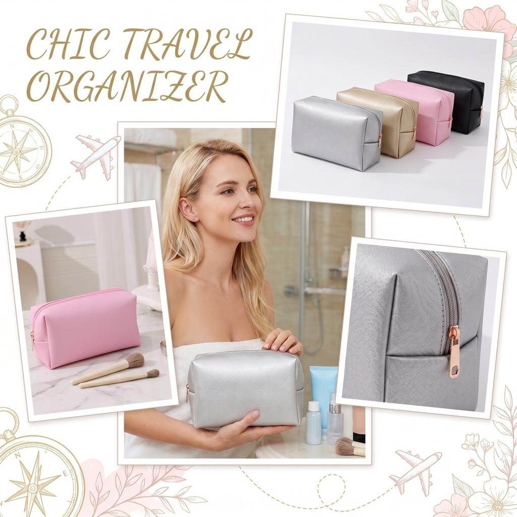 Travel Cosmetic Bag Large Capacity Makeup Organizer Storage Pouch Portable Toiletry Case with Zipper for Daily Use and Travel