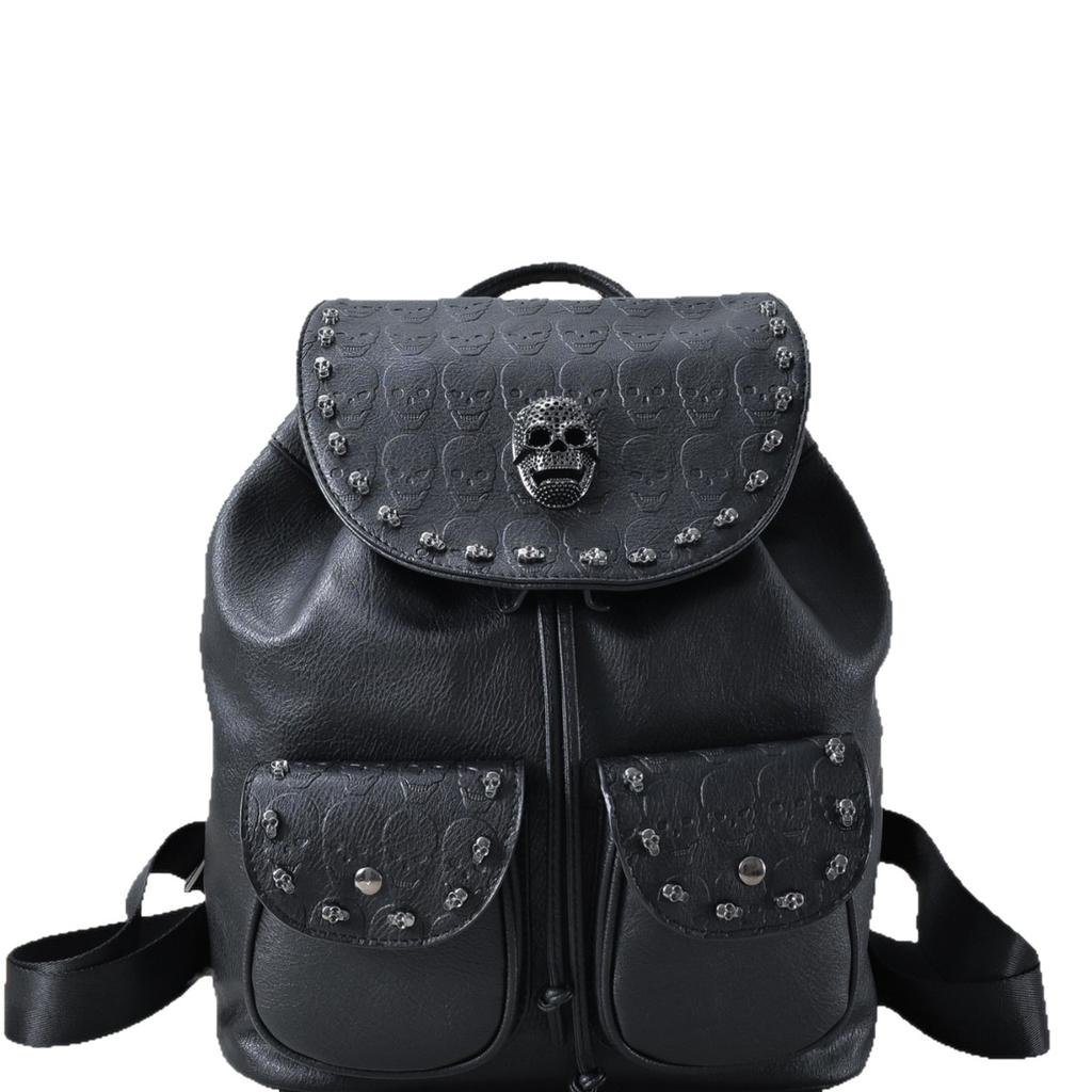 European and American Fashion Retro Women's Bag Street Trend Skull Heavy Metal Motorcycle Hand-held Backpack Women's Backpack