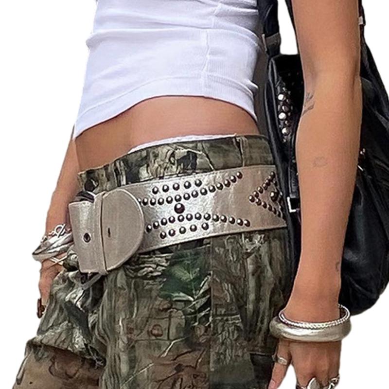 

Rivet Studded Waist Belt Women Jeans Belt Pants Belt Y2K Clothing Accessories 1 срібний