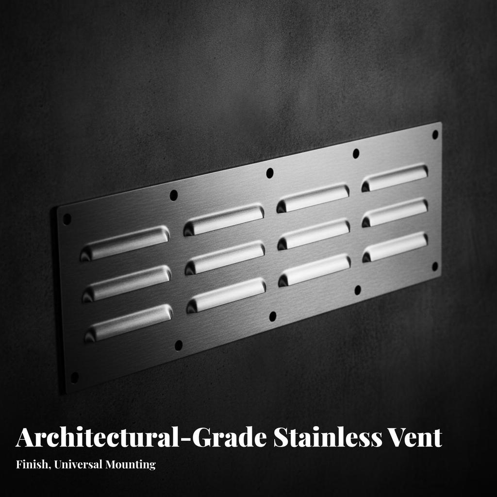 Horizontal Slat Ventilation Panel Surface-Mount for Built-in Barbecue Enclosures