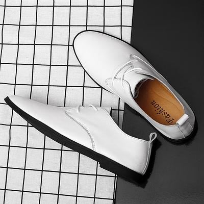 High Quality Mens Casual Shoes Genuine Leather Moccasins Lace Up Men Business Shoes Pointed Toe Walking Shoes Comfy Man Sneakers