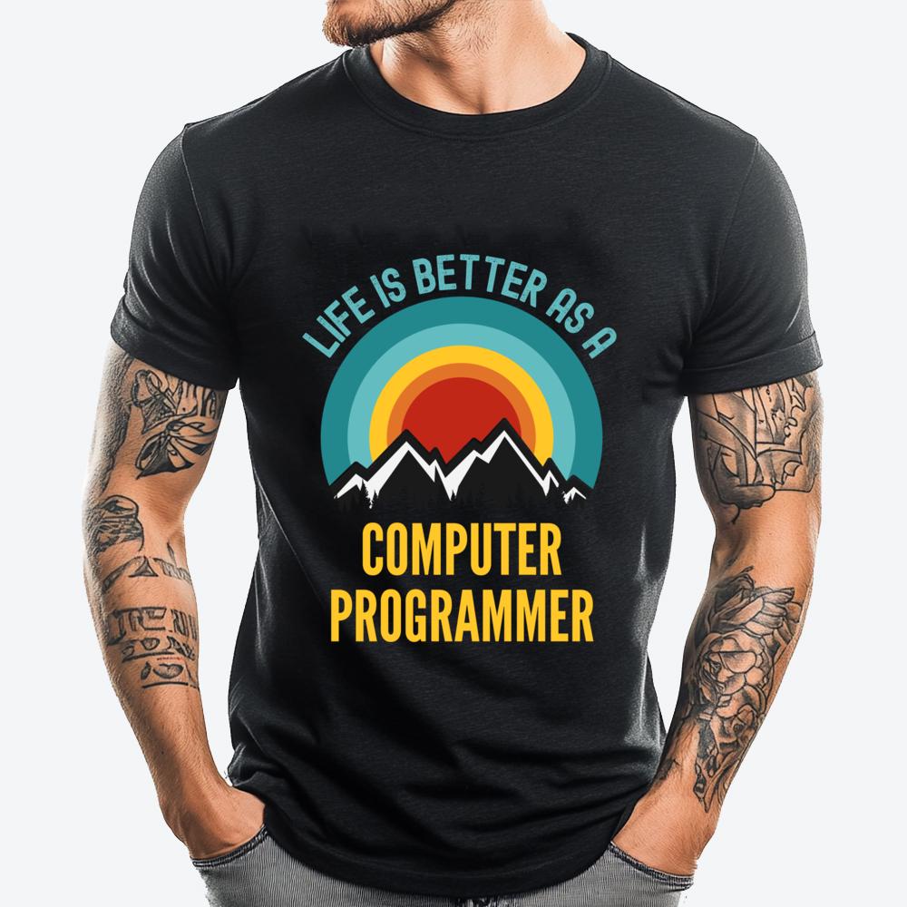 

Life Is Better As A Computer Programmer Shirts Graphic Tee Christmas Shirt Luxury Designer Mans Short Sleeve - Men s Summer C... S разноцветный