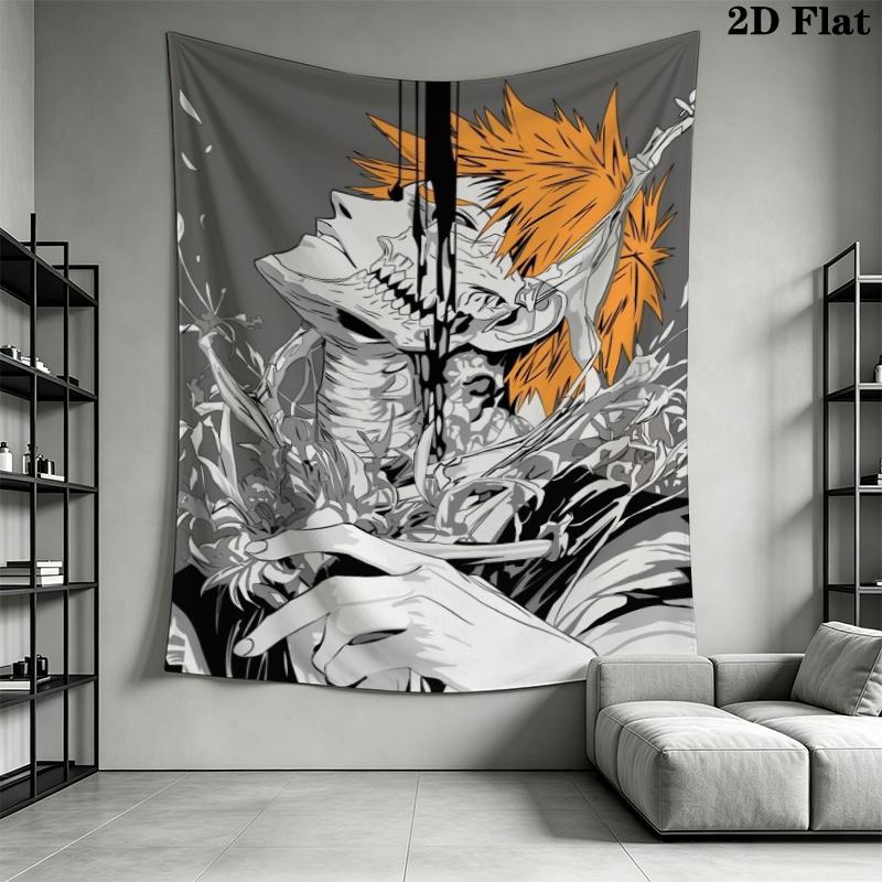 Bleach Wall Tapestry Aesthetic Wall Hanging Printed Fabric Blanket Decorative Tapestries for Bedroom Living Room Home Decor
