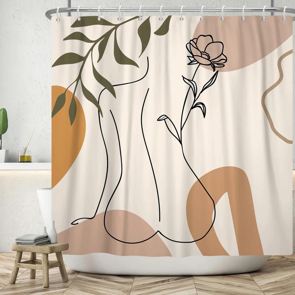 Vibrant Sunburst Print Water-resistant Shower Curtain with Bold Colors and Dynamic Design for Energetic Bathroom Decor