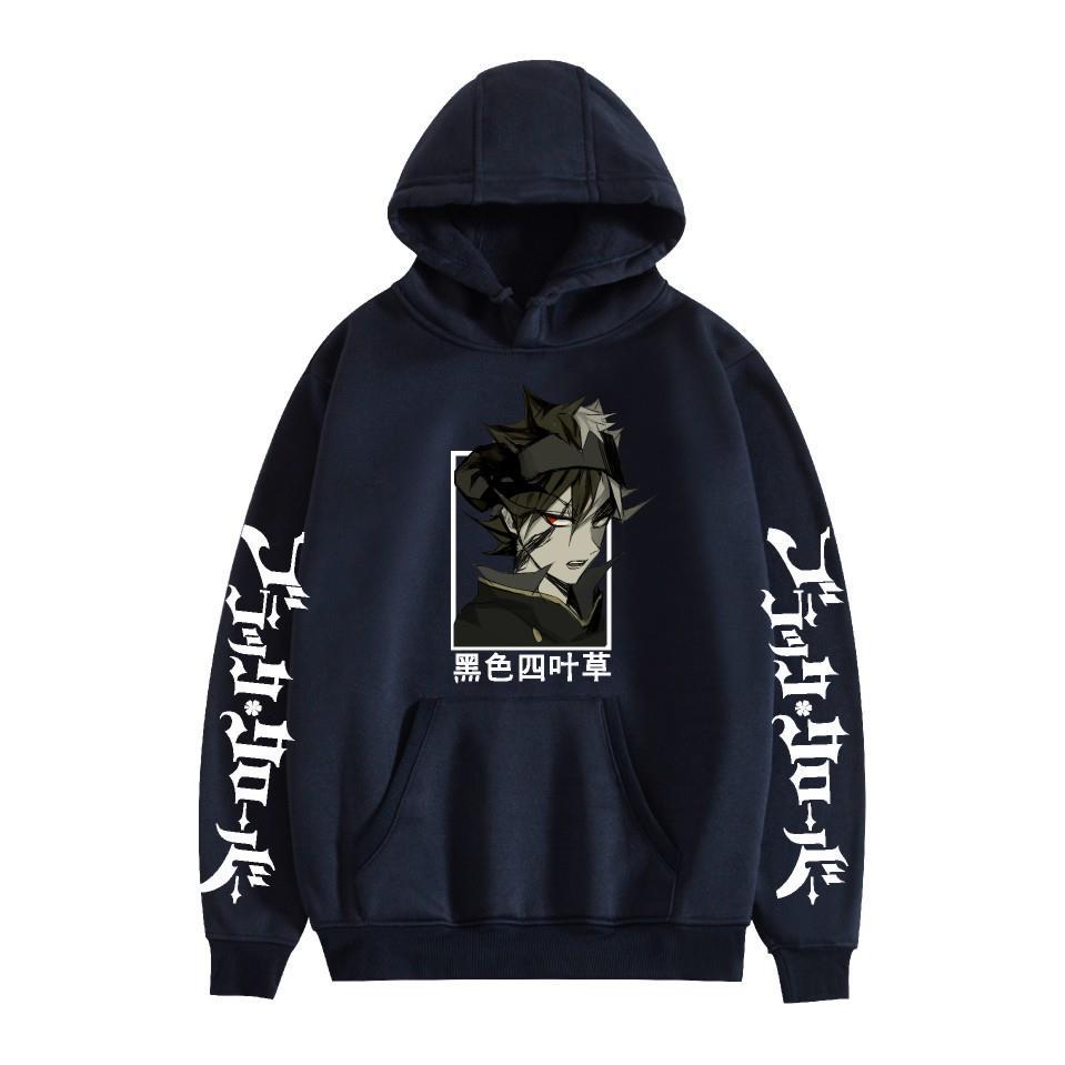 Felpa con cappuccio e stampa anime Black Clover Maglione in pile Felpa con cappuccio anime