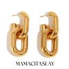 MamacitaSlay Classic 18K Gold Plated Stainless Steel Geometric Earrings Party Minimalist Waterproof Jewelry Women's Charm Gift