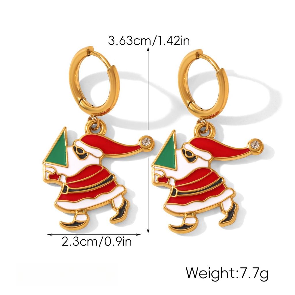 Yori Hot Style Stainless Steel Christmas Earrings 2025 Women Stainless Steel Trendy Golden PVD Waterproof Jewelry Gift