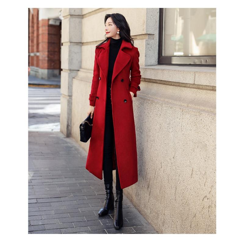 New Autumn and Winter Thickened Woolen Women's Coat Extended Quality Dragon and Phoenix Coat
