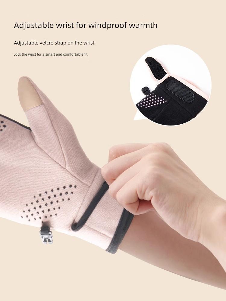 Women's Gloves Winter Cycling Electric Car Fleece-lined Thickened Wind-Proof and Cold Protection Waterproof Touch Screen Winter Driving Heattech Men