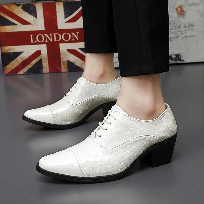 Italian Luxury Red Men Heel Shoes Man Male Oxford Men's Wedding Mens Shoes Designer Leather Formal Dress Shoes for Men
