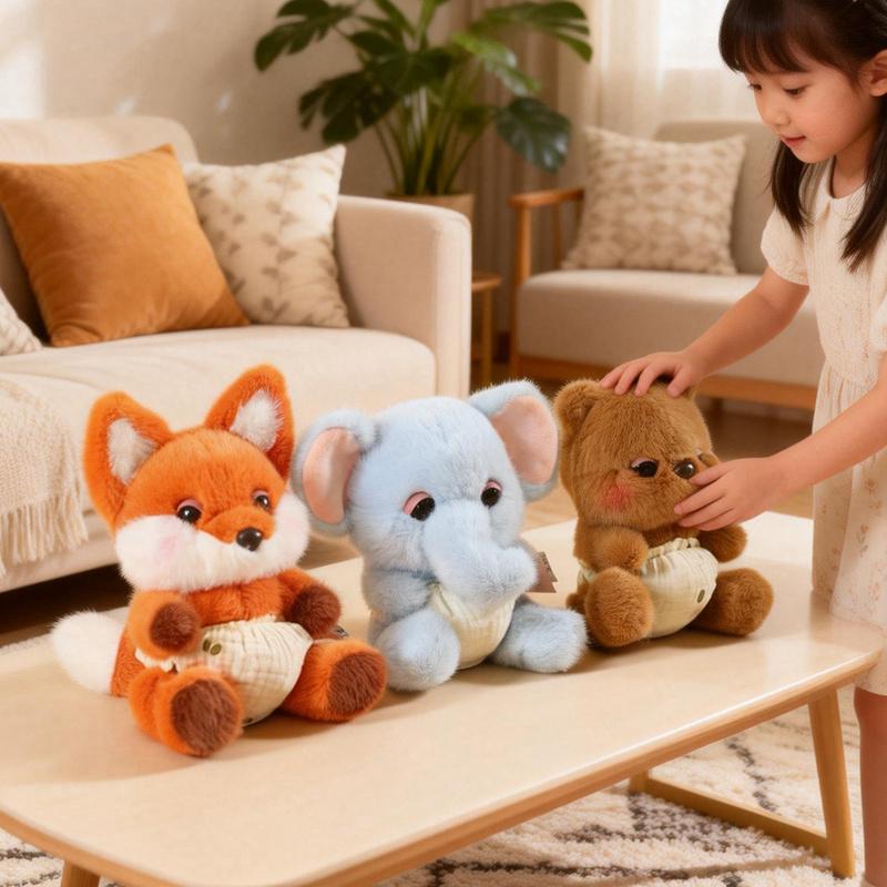 1Pc 14/22cm Kawaii Fox Rabbit Elephant Bear Cat Plush Toys Stuffed Soft Animal Dolls Lovely Figure Toy for Baby Gifts