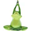 Queemie® Set of 2 Creative Yoga Frogs Statues, 2 Different Yoga Poses Froggy Sculptures, Mascot Frogs Meditation Resin Collectible Figurines for
