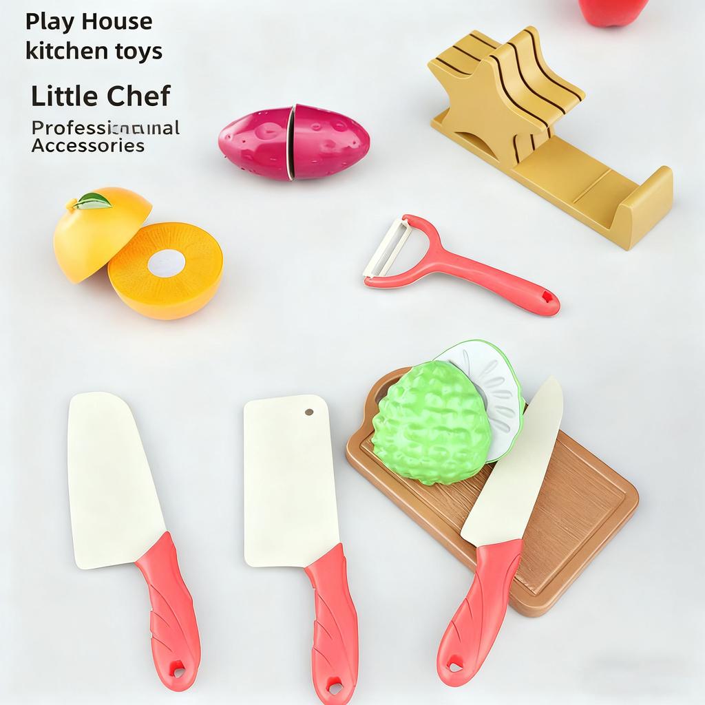 Children Pretend Play Simulated Kitchen Toys Plastic Cutting Accessories Food Fruit and Vegetable Kids Toy Boys Girl Christmas