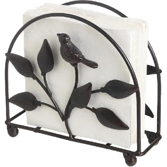 Чугунный держатель для салфеток/настольный диспенсер для салфеток  Птица и дерево , Классический, Рустикальный зеленый