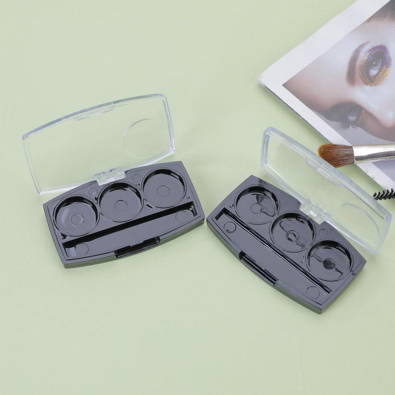 10PCS 4.5g Clear Tri-Color Makeup Palette Case, Refillable PS+PP Cosmetic Container for Eyeshadow Highlighter Concealer